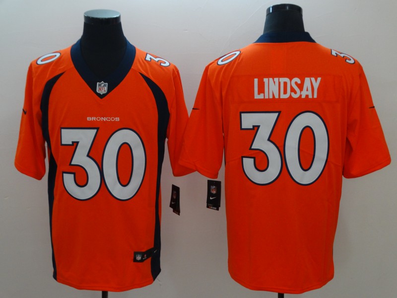 Men's Denver Broncos Phillip Lindsay #30 Orange Jersey